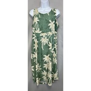 HO ALOHA Authentic VTG Hawaiian Sleeveless Dress Womens Green  Floral Y2K‎